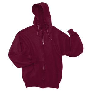 Full Zip Hooded Sweatshirt - Maroon