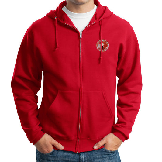 Full Zip Hooded Sweatshirt - Red